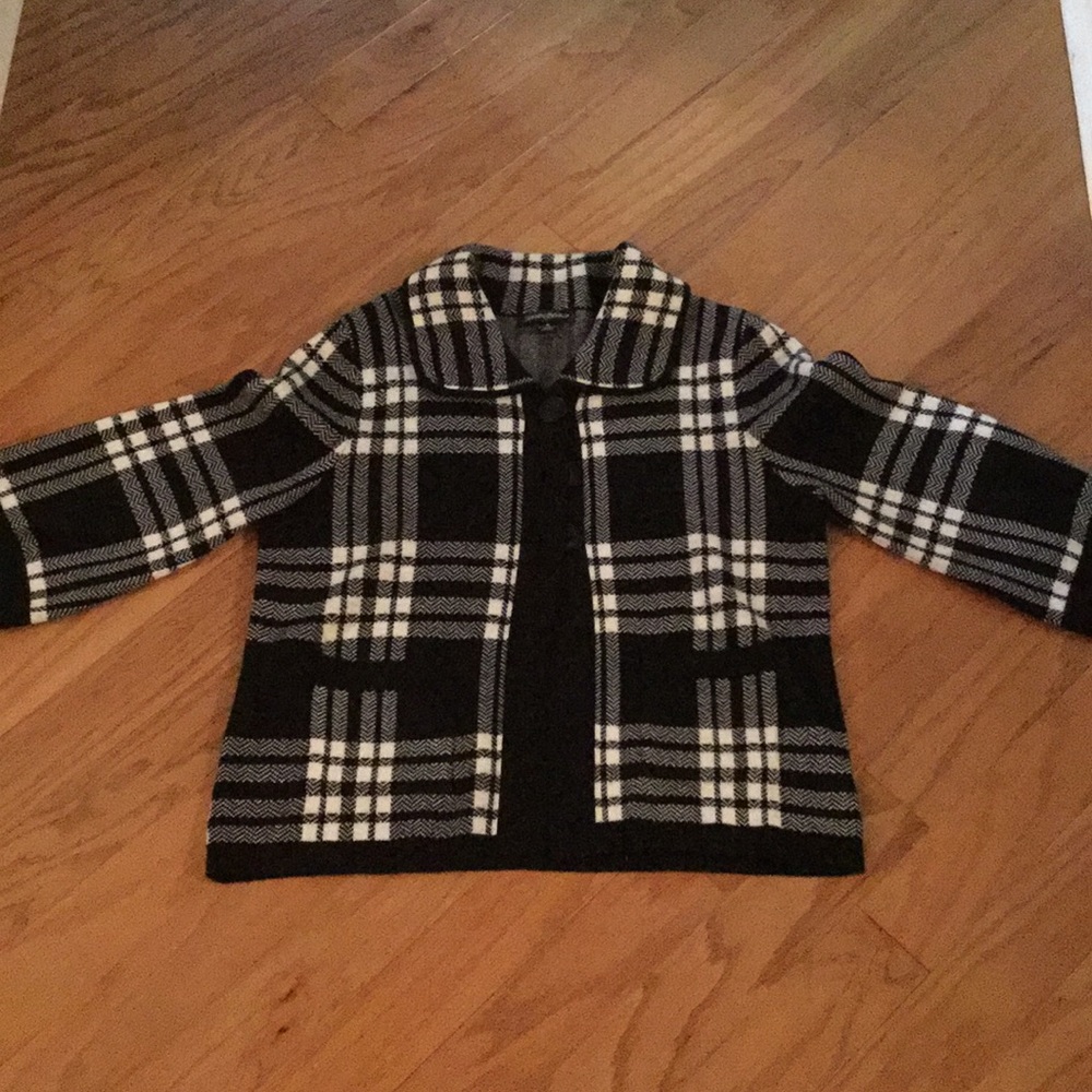 Black and white plaid sweater